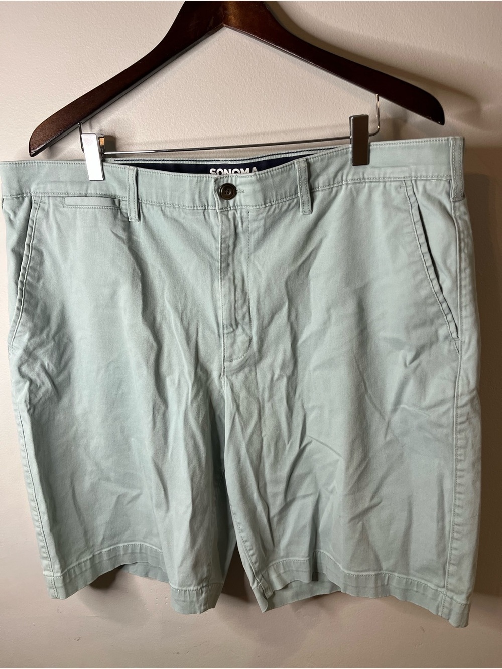 Sonoma Men's Light Mint Flat Front Chino Shorts